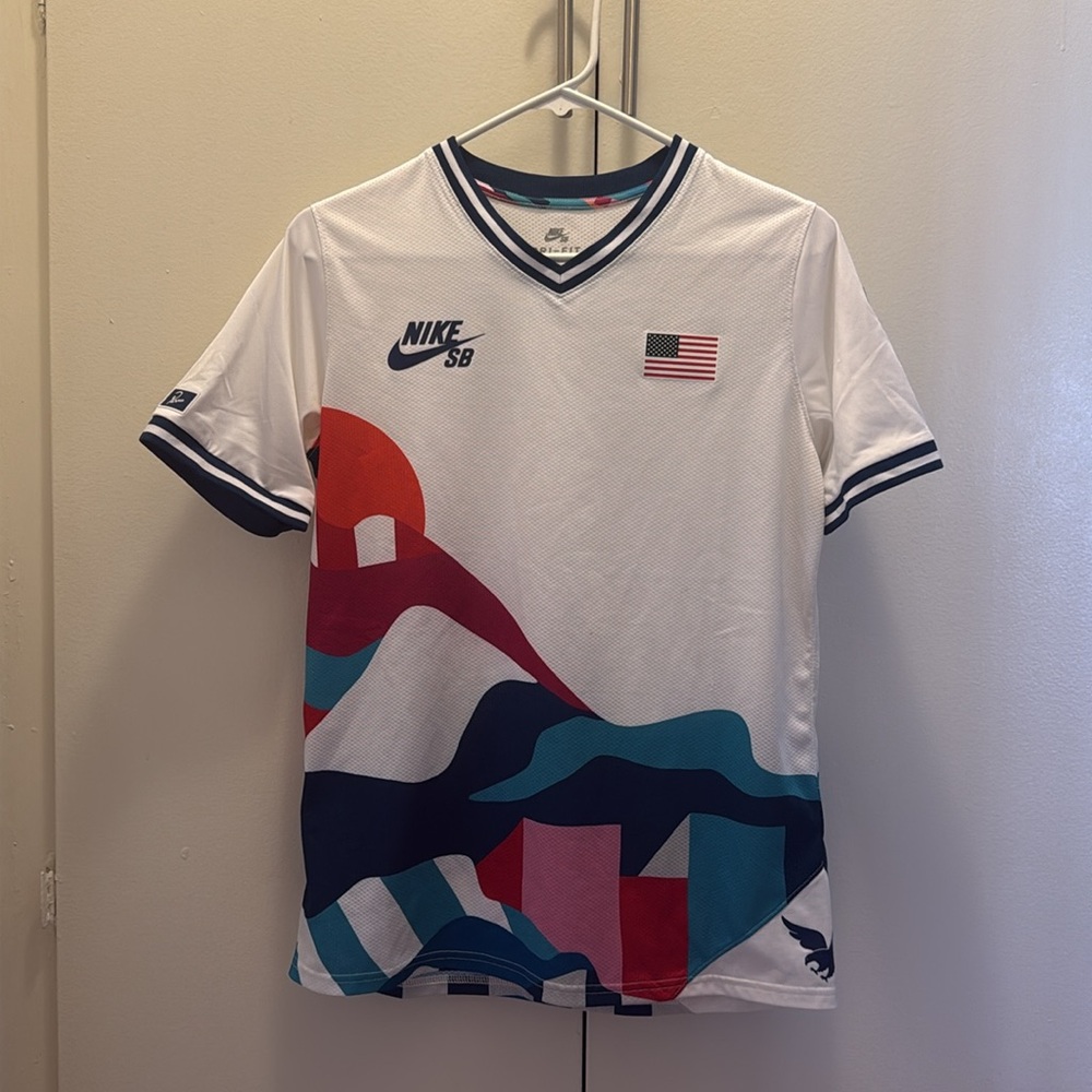 Nike SB x Parra USA Federation Kit Crew Jersey 'White Multi' Kids XL